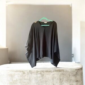 Oversized Black Poncho Top cape